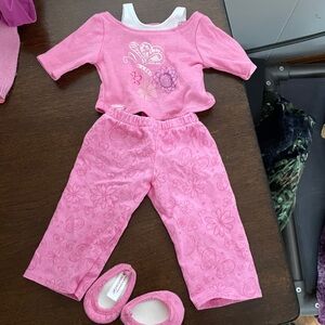 American Girl Doll PAJAMAS  butterfly pink